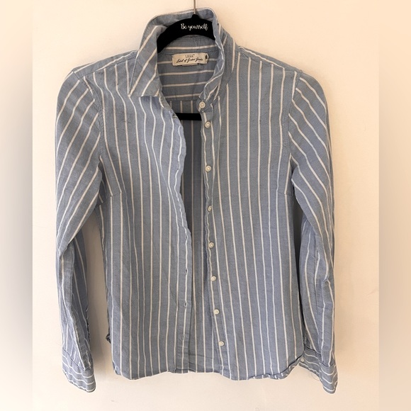 Cotton striped button down top - Picture 4 of 4